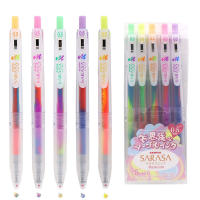 5pcsbox Japan Ze SARASA Clip Gel Pen 0.5mm JJ75 Rainbow Gradient Color for Writing Drawing Art Supply Stationery Gift