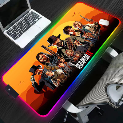 RGB Red Dead Redemption 2 Mouse Pad Large Gaming Computers Gamer Large Mouse Mat Accessories Mousepad XXL Mause Pad Keyboard