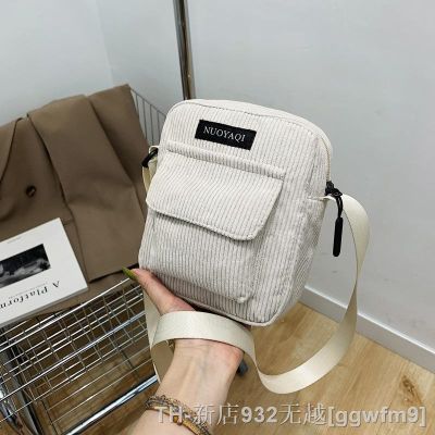 hot【DT】✱☍  Corduroy Shoulder Striped Fabric Handbags Zip Tote Canvas Crossbody Shopping for Ladies