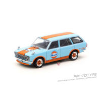 Tarmac Works 1:64 Model Car Datsun Bluebird 510 Wagon Alloy Die-Cast Vehicle - Gulf Indonesia Edition