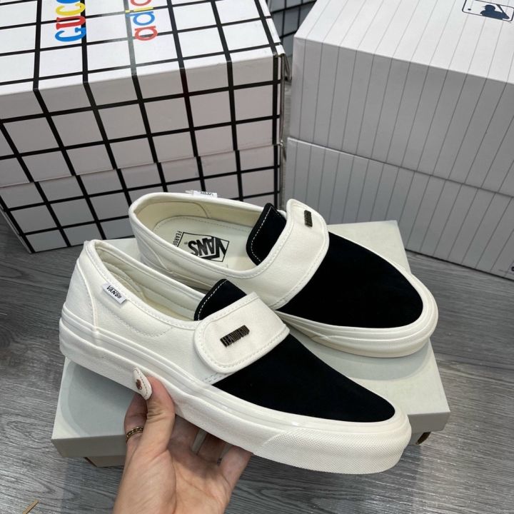 Van's x Fear Of God black and white Sneakers With Plaid Pattern