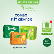 Combo 3 loại Kẹo thảo mộc Gezcol - Gừng - Chanh sả - Hộp 100 viên - Genat