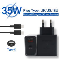 สำหรับ Samsung 35W Charger USB-CUSB-A 2-In-1 Dual Interface Adapter เข้ากันได้ PD PPS ฯลฯรุ่นศัพท์มือถือสำหรับ S21 S21 S20 Fe.