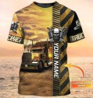 (ALL IN STOCK XZX)    Personalized Name Love Trucker Truck Art - 3D Printed T-shirt 09   (FREE NAME PERSONALIZED)