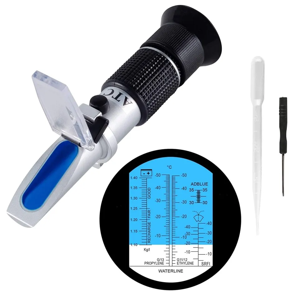 Antifreeze Refractometer - 3-in-1 coolant Tester for Checking Freezing  Point, Concentration of Ethylene Glycol or Propylene Glycol Based  Automobile Antifreeze Coolant and Battery Acid Condition