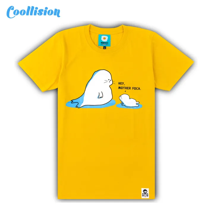 coollision-น้องอุ๋งงงๆ-เสื้อยืดสกรีนลาย-แมวน้ำแม่ลูก-เสื้อสกรีน-เสื้อลายสัตว์-unisex