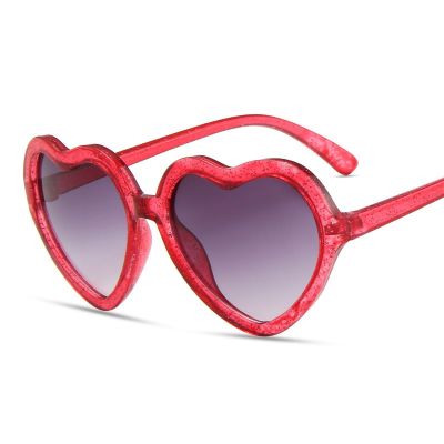 2021 Heart-shaped Children 39;s Sunglasses Round Glitter Cartoon Love Baby Sunglasses Sunshade Glasses Sunglasses Trend