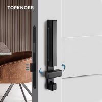 TOPKNORR Magnetic Door Lock Simple Indoor Bedroom Door Lock Black Mute Invisible Double-Sided Bathroom Door Handle Lock Door Hardware