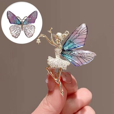 Fashion Angel Inlaid Zircon Brooch Alloy Rhinestone Sequin Corsage for Women Butterfly Dragonfly Bee Brooch Insect Jewelry Gifts
