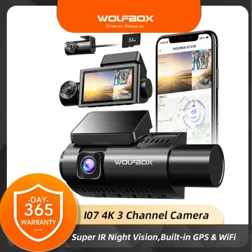 WOLFBOX Dash Cam Front and Rear, D07 4K Dash Camera for Cars with WiFi GPS,  4K/2.5K + 1080P Dual Dashcam with 2.45 LCD, 170°FOV, Night Vision, Loop