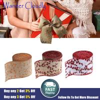 Wander Cloudly ริบบิ้นต้นคริสต์มาส DIY สำหรับโบว์ผูกผมเย็บพวงหรีดคริสต์มาส3ชิ้น