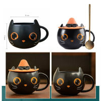 Halloween Gifts Black Cat Cup With Witch Cap Cute Kitty Unique Ceramic Coffee Mug For Office And Home He