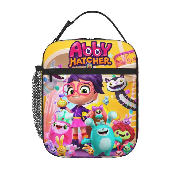 ABBY HATCHER Kids lunch bag Portable School Grid Lunch Box Student with ...