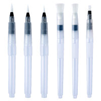 6pcs Adults Kids Pointed Tip Gouache Pens Oil Acrylics Ink Artist Refillable Nylon Detail Paint Tempera Watercolor Brushes