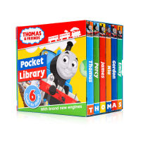 The new version of Thomas and friends Pocket Library 6-volume palm Book Thomas and friends Pocket Library English original picture book back cover can play puzzles for young childrens English Enlightenment paper book