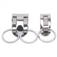 Stainless Steel Keychain Security Clip On Heavy Duty Belt Key Clip Belt Key Ring 2 Detachable Keyrings Belt Key Holder