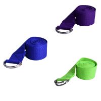 1 Pieces Yoga Strap D-Ring Belts Stretch Cotton Training Auxiliary Stretch Belt Yoga Stretch Belt (Blue)