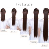 Xnaira Synthetic Fake Hair Pieces Afro Straight Drawstring Ponytail Bun Tail Clip Extensions