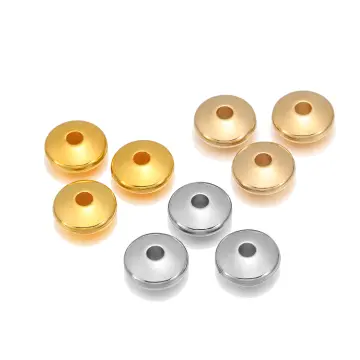 18K Brushed Gold Gold Plated Copper gold flat disc beads spacers