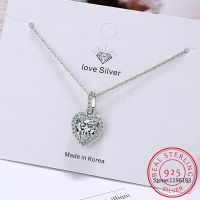 ❖ Top Quality 925 Sterling Silver Forever Love Heart Big Single Cz Charm Pendant Necklace Dainty Jewelry for Women Lady Valentine