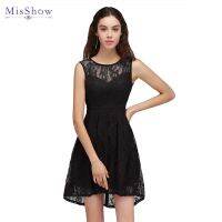 Little Black Dress Fairy Floral Lace Mini Dress Sexy Illusion Fit and Flare Tunic Short Party Dresses