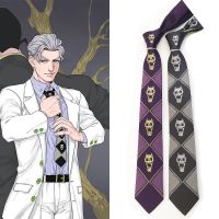 【cw】 Jojo 39;s Bizarre Adventure Ties Anime Kira JK Neck Tie Kujo Jotaro Costume Prop Hand Man Woman ！