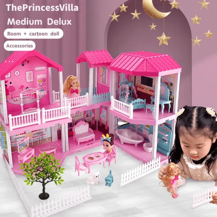 Pink Girls Toys DIY Doll House Gifts Dream Villa for Barbie 3D Play Set  Kids Baby Toys For Birthday Gifts Child Birthday Present Holiday Gift  Birthday Gifts Gift for Kids | Lazada
