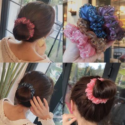 Elegant imitation Satin Korean adult hair rope exquisite hair accessories cloth thick headdress womens headflower