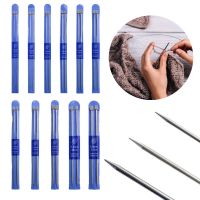 ﹍☒☃ 1pair 25cm Knitting Needles Stainless Single-ended needles Straight Crochet Hooks Knitting Set DIY Sweater Weavimg Tool 2-5mm