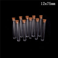 hongji1[COD] 10Pcs/lot Plastic Test Tube With Cork Vial Sample Container Bottle