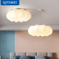 Modern Cloud chandelier restaurant lamps living room creative pumpkin lamp Nordic simple childrens room lamp white dimmable de