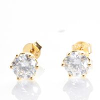 Moissanite Stud Earrings 1ct D Color Ideal Cut Lab Created Diamond 18K Gold Plating Earrings for Women with GRA jewlery