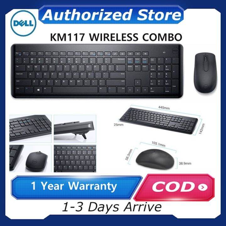 Dell Wireless Keyboard and Mouse KB216 KM117 Multimedia Keyboard Combo