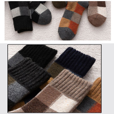 Winter Mens Super Thicker Warm Wool Harajuku Retro Cold Resistant Fashion Casual Cashmere Socks Snow Terry Socks Male Size38-45