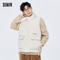 Semir เสื้อกั๊กผู้ชาย2022ฤดูหนาวใหม่หลวม Workwear สไตล์อบอุ่นและหล่อเสื้อกั๊กคอปกเกาหลีแขนกุด Top