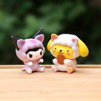 ASYMME 5pcs/set Cinnamoroll ฟิกเกอร์ Kuromi Melody Action FIGURE คุโรมิ เมโลดี้ ตุ๊กตารุ่น Melody Q ของเล่นโมเดลพีวีซี ตุ๊กตาพีวีซี ของเล่นโมเดล Cinnamoroll เครื่องประดับโต๊ะโต๊ะ