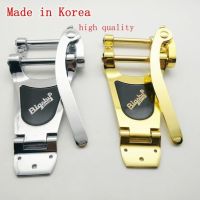 Bigsby B700 Vibrato Tailpiece Tremolo ระบบสะพานชิ้นส่วนกีตาร์ไฟฟ้าเงิน/ทองทำในเกาหลี