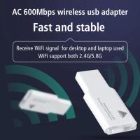 USB Wireless Adapter 2.4/5GHz 600Mbps Wifi Dongle indoor