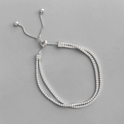 [COD] ST140 Korean Version Sterling Temperament Layer Row Adjustment Bead Chain Decoration Female Jewelry