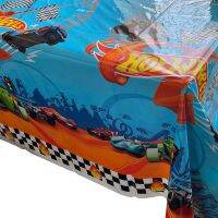 Hot Wheels Party Decorations Tablecloth Happy Birthday Banner Track Paper Plates Napkins Cups Children Birthday Decor Supplies