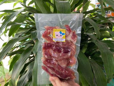 หมูแดดเดียว ติดมัน ( สำหรับคนชอบมันเยอะๆ กดสั่งอันนี้เลย ) ขนาด 200 กรัม สูตรติดดาว