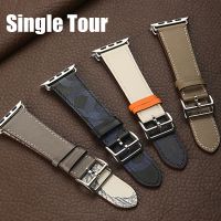 Tali kulit untuk jam tangan Apple 44mm 49mm 45mm 42mm 41mm 40mm tur tunggal gelang correa iWatch seri ultra 7 8 6 SE 5 4 3