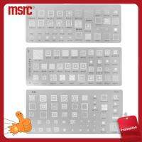 MSRC 3pcs เหล็กเหล็กไร้สนิม ชุดแม่แบบ bga ชิป IC CPU เครื่องมือซ่อมแซมเครื่องมือ ตาข่ายบัดกรีดีบุก ใช้งานได้จริง Reballing ลายฉลุ สำหรับ MTK ค่ะ/ซัมซุง/เอชทีซี/หัวเว่ย/แอนดรอยด์ ซ่อมโทรศัพท์โทรศัพท์