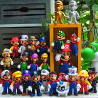 เกม Super Mario Bros ตุ๊กตาการ์ตูนอะนิเมะตัวเลข Luigi Yoshi Mario Creative สะสมของเล่นสำหรับเด็กวันเกิด Gift