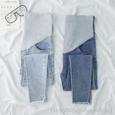 ◈✿∋ Denim Jeans para Grávidas Calças Gestantes Roupas de Enfermagem Leggings Gravidez Calças Céu Azul Capris M-2XL