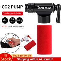 WEST BIKING CO2 Inflator with Sleeve Mini Bicycle Pump MTB Road Bike CO2 Inflator for Basketball Football Cycling Accessories