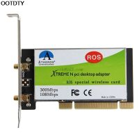 【Best-Selling】 tdgghytyt AR9223 PCI 300M 802.11b/g/n อะแดปเตอร์การ์ด WiFi ไร้สายสำหรับเดสก์ท็อปแล็ปท็อป6DB Antenna