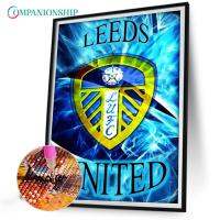 5D เจาะเต็มรอบ DIY ภาพวาดเพชร LEEDS ศิลปะหัตถกรรมตกแต่งบ้าน UNITED