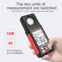 HABOTEST HT603 Digital Lux Meter Light Meter 200,000 Lux Digital Illuminance Meter with LCD Backlight Display Ambient Humidity and Temperature Meter