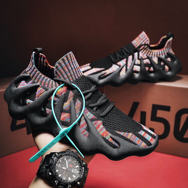แฟชั่นรองเท้าผ้าใบ-u-nisex-กีฬารองเท้าลำลอง-yeezy-มะพร้าว450ตรวจสอบผู้ชายเดินวิ่งระบายอากาศถุงเท้าแสดงเมนู